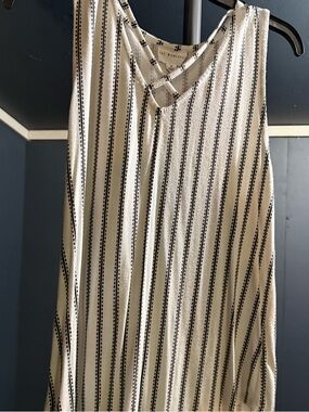 The Workshop V Neck Criss Cross Striped Tanktop